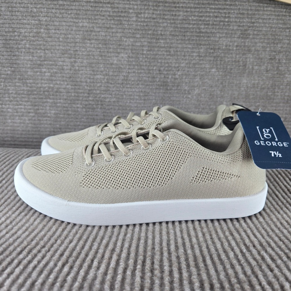 George Mens 7.5 Khaki Knit Breathable Non-marking Lightweight Sneaker